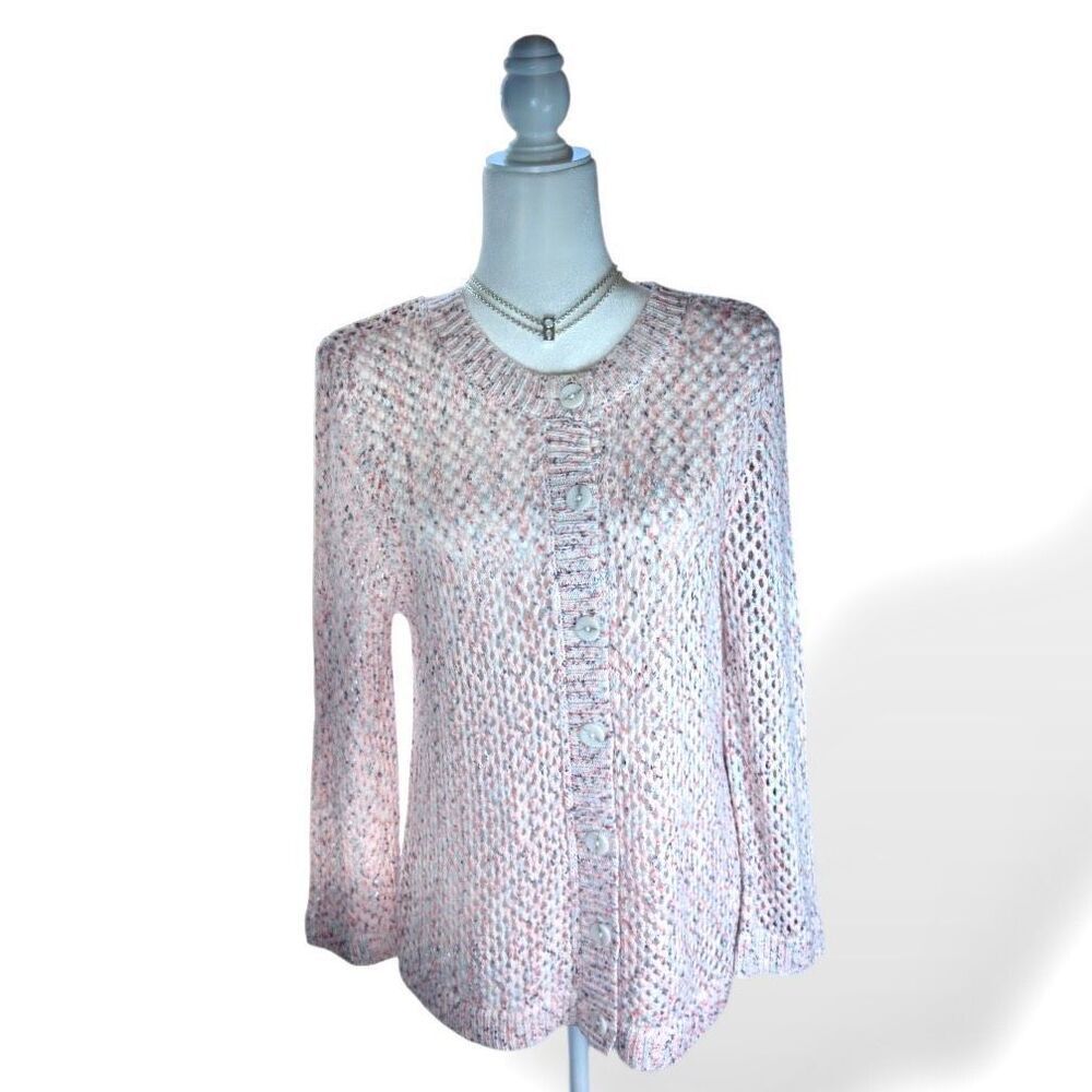 Cable and Gauge Fruit Loop Knitted Cardigan Sz M